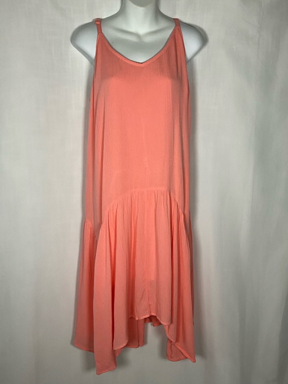 Hailey Lyn Dress Size L Sleeveless Tiered Summer Dress in Coral